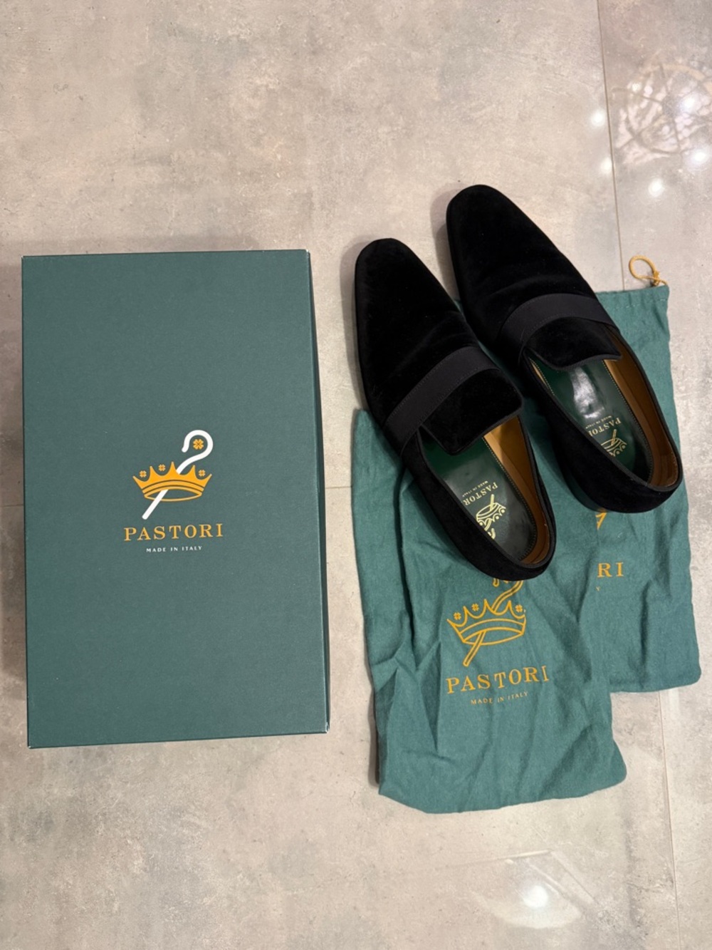 Pastori by Di Bianco Galba Men's Black Velvet Loafers